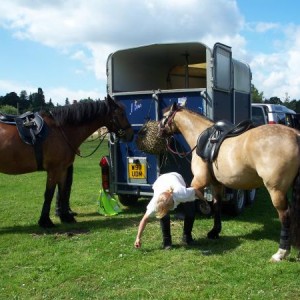 Henry, Me, and Maypark Goldenboy getting ready for xc practice