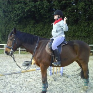 Waiting to jump, haha yes im not very safe i know but it doesnt look like shes about to go anywhere too soon lol