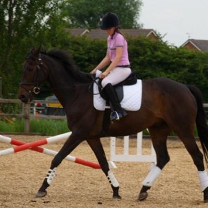 Heels up, hands down, shoulders forward & looking down.

How NOT to ride!