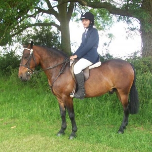 Percy and me waiting to warm-up for show jumping.