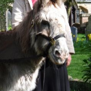 me and Charlotte at the church on palm sunday.