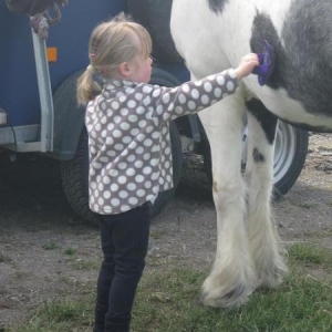 half a body groom, its all she can reach!