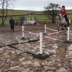 Spotty and i first jumping lesson