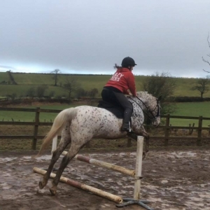 Spotty and i first jumping lesson