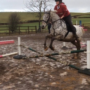 Spotty and i first jumping lesson