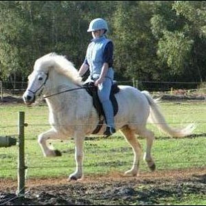 Sól and her mother looking like a Smurf!